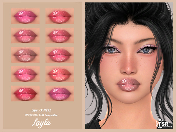 Sims 4 — Lipstick N232 by Layla — Previews were made using HQ Mod