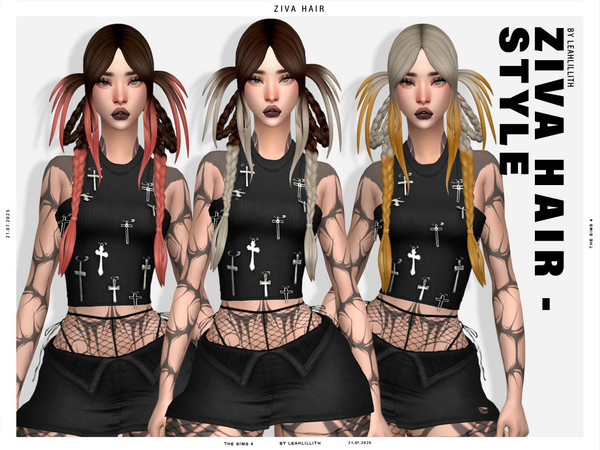 Sims 4 — LeahLillith_ZivaHairstyle_MM.package by Leah_Lillith — There is optional recolor (color wheel) which can be