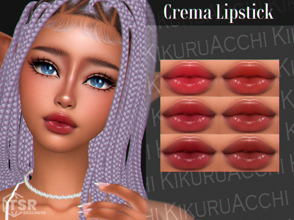 Sims 4 — Crema Lipstick by Kikuruacchi — - It is suitable for Female and Male. ( Teen to Elder ) - 6 swatches - HQ