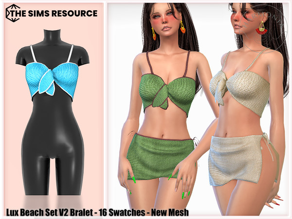 Sims 4 — Lux Beach Party Set V2 - Bralet by Harmonia — New Mesh