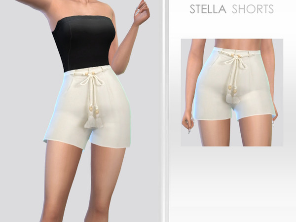 Sims 4 — Stella Shorts by Puresim — Shorts for female sims one swatch