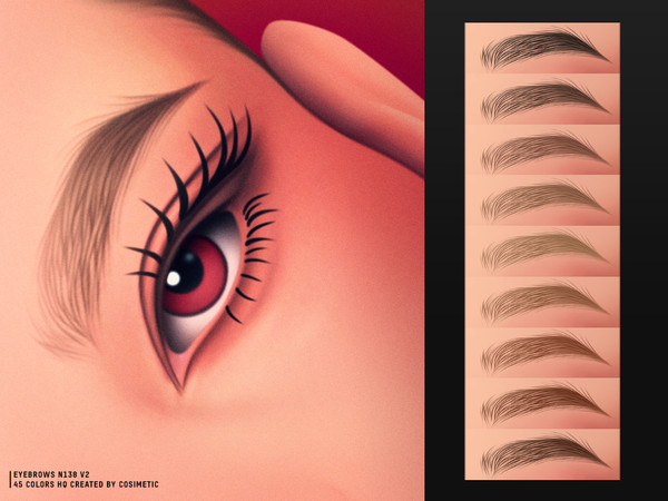 Sims 4 — Eyebrows N138 V2 by cosimetic — - Female