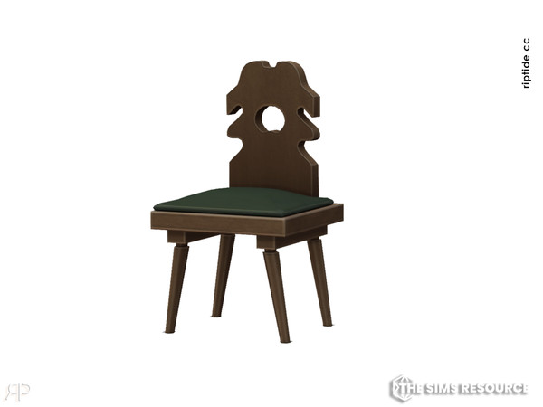 Sims 4 — Riptide CC - Enchanted Grove Dining Set Wooden Dining Chair by Riptidecc — Step into a woodland realm where