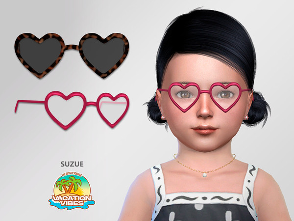 Sims 4 — Vacation Vibes - Heart Glasses Toddler by Suzue — New Mesh (Suzue)