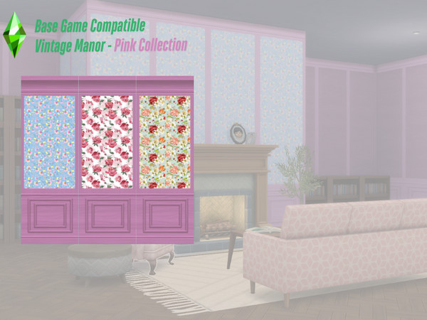 The Sims Resource | Vintage Manor Panels - Pink Collection