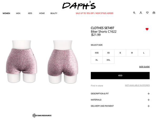 Sims 4 — Clothes SET497 - Biker Shorts C1622 by Daph's — 7 Swatches