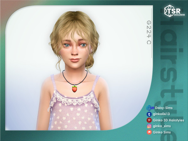 Sims 4 — Wavy Low Bun Hair - Ginko 224C by Daisy-Sims — 21 base colors + 9 ombre colors