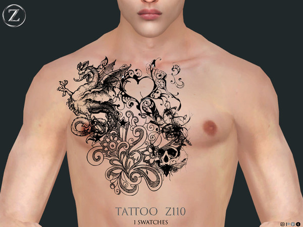 Sims 4 — TATTOO Z110 by ZENX — Base Game