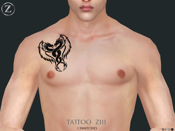 Sims 4 — TATTOO Z111 by ZENX — Base Game