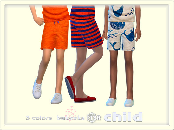Sims 4 — Shorts Whale by bukovka — Stylish shorts for children only boys in 3 color options. Installed independently, all