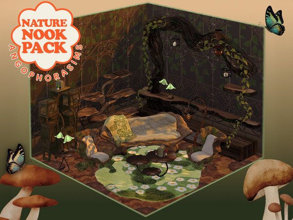 Sims 4 — Nature Nook Blanket - angophorasims by angophorasims — i wanted to make a cute set for the ENCHANTED BY NATURE