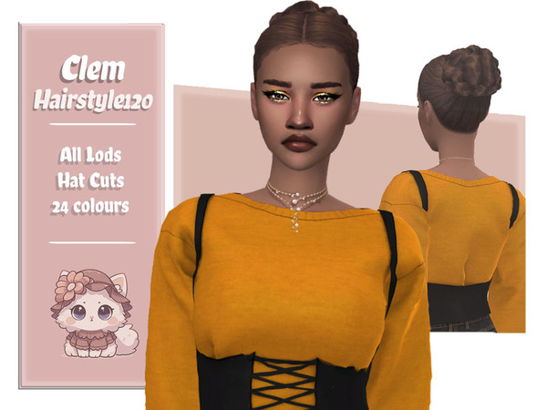 Sims 4 — Clem Hairstyle by AarainAroma — Aroma Hairstyle 120 This hairstyle was made for your Cute Sims!! All LODs