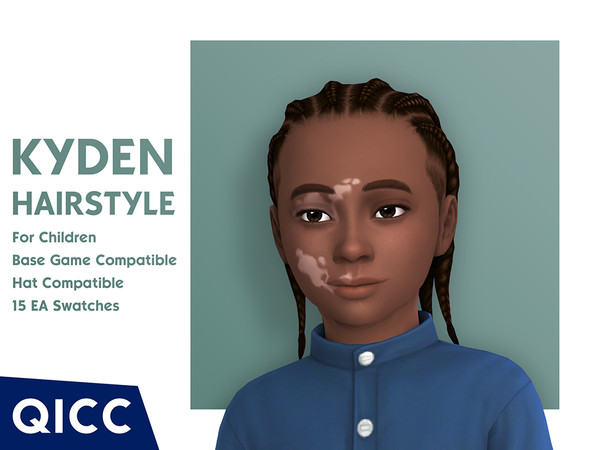 Sims 4 — Kyden Hair by qicc — A stylish short cornrow hairstyle. - Maxis Match