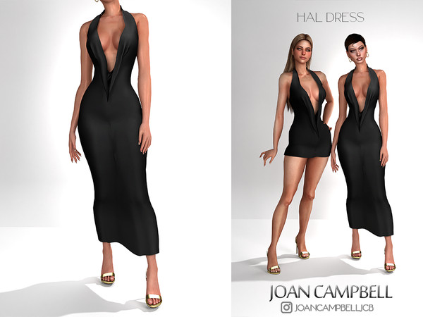 Sims 4 — HAL DRESS by Joan_Campbell_Beauty_ — 7 swatches Custom thumbnail Original mesh
