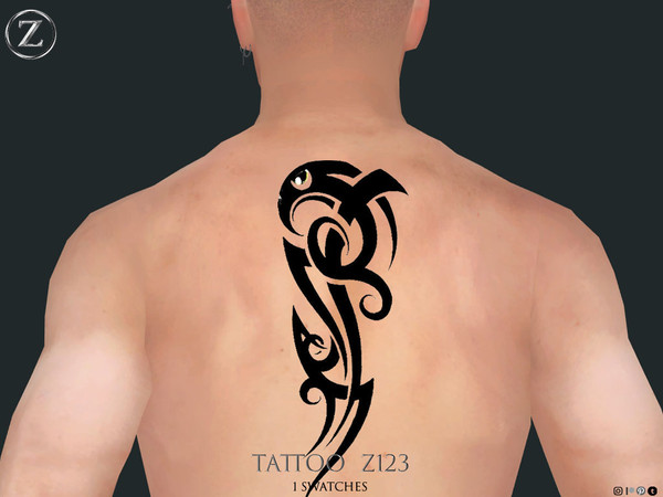 Sims 4 — TATTOO Z123 by ZENX — Base Game