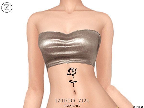 Sims 4 — TATTOO Z124 by ZENX — Base Game