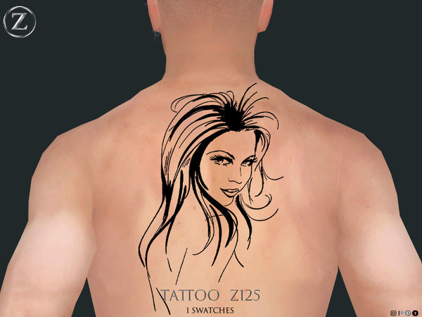 Sims 4 — TATTOO Z125 by ZENX — All Age