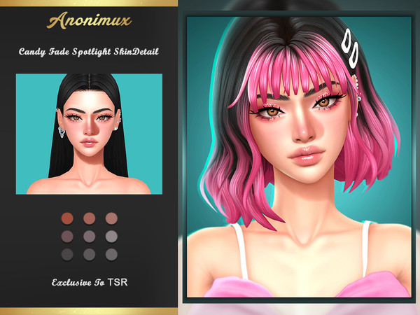 Sims 4 — Candy Fade Spotlight SkinDetail by Anonimux_Simmer — - 9 Swatches