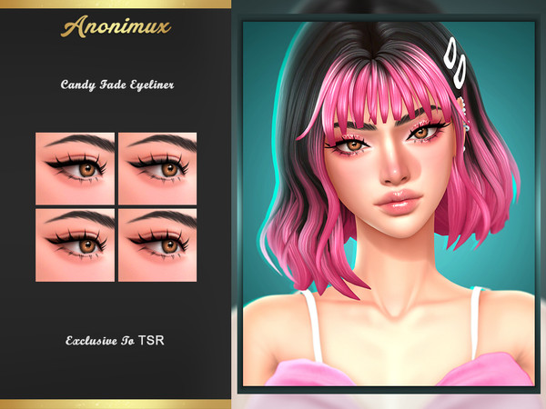 Sims 4 — Candy Fade Eyeliner by Anonimux_Simmer — - 4 Swatches