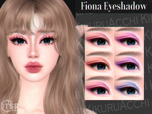 Sims 4 — Fiona Eyeshadow by Kikuruacchi — - It is suitable for Female and Male. ( Teen to Elder ) - 6 swatches - HQ