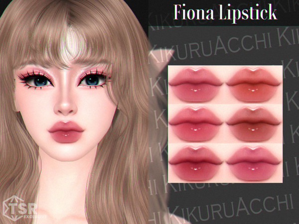 Sims 4 — Fiona Lipstick by Kikuruacchi — - It is suitable for Female and Male. ( Teen to Elder ) - 6 swatches - HQ