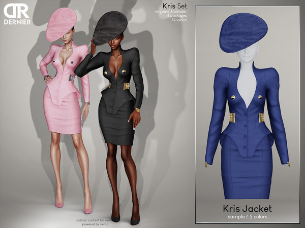 Sims 4 — Dernier - Kris Jacket by VentaStudio — - 5 Swatches (15 Swatches on Patreon)