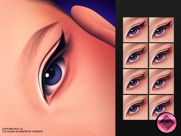 Sims 4 — Basic Eyeliner N411 V1 by cosimetic — - Female