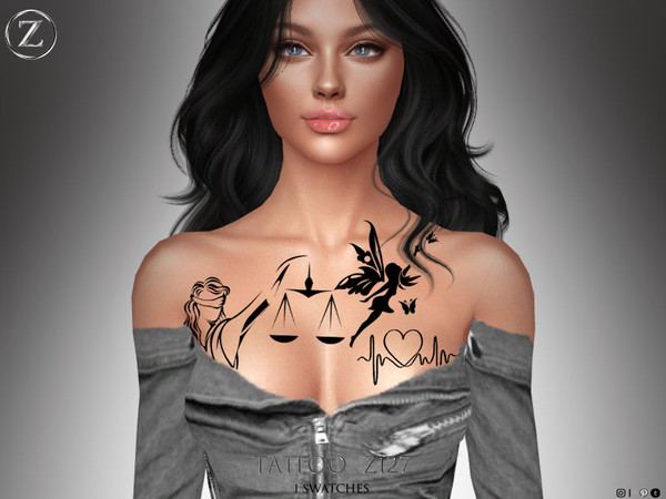 Sims 4 — TATTOO Z127 by ZENX — All Age