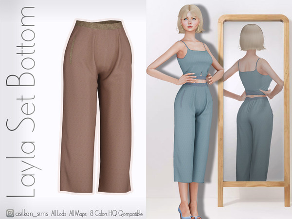 Sims 4 — Layla Set Bottom- ACN 653 by Asilkan — - 8 Colors