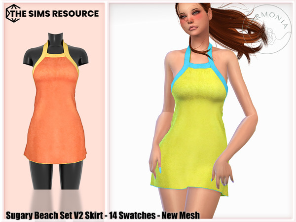 Sims 4 — Sugary Beach Set Dress by Harmonia — New Mesh