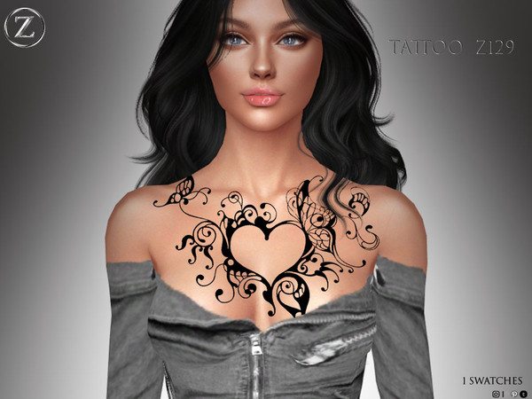 Sims 4 — TATT00 Z129 by ZENX — All Age