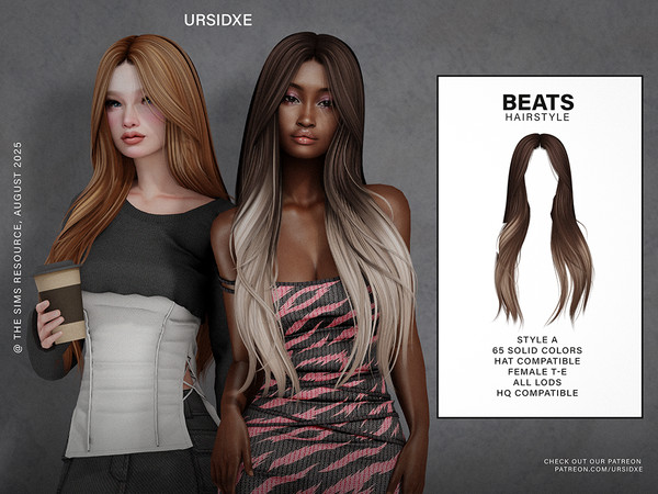 Sims 4 — Beats (Hairstyle) - Style A by Ursidxe — Female