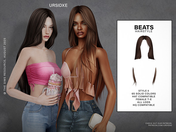 Sims 4 — Beats (Hairstyle) - Style B by Ursidxe — Female