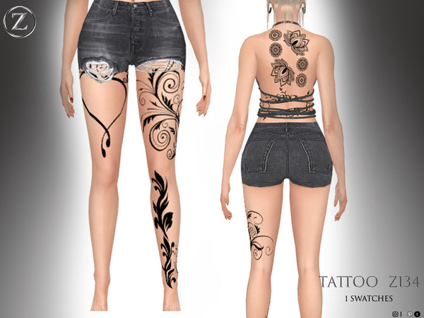 Sims 4 — TATTOO Z134 by ZENX — All Age