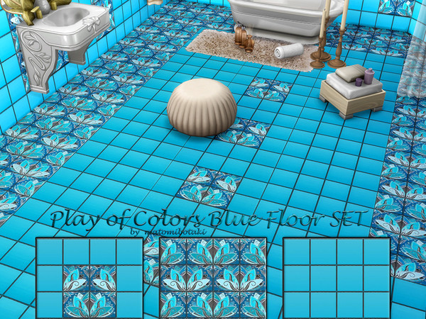 Sims 4 — Play of Colors Floor SET by matomibotaki — Decorative tile floors with extravagant patterns in 3 different