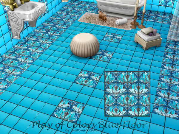 The Sims Resource Play Of Color Blue Floor package the-sims-resource-play-of-color-blue-floor-package