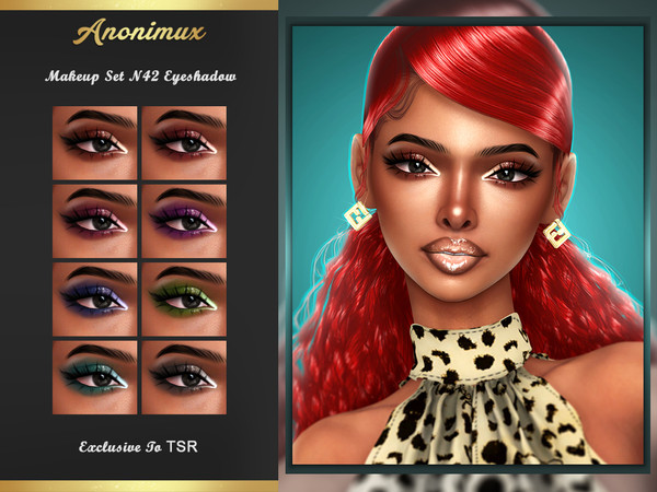 Sims 4 — Makeup Set N42 Eyeshadow by Anonimux_Simmer — - 8 Swatches