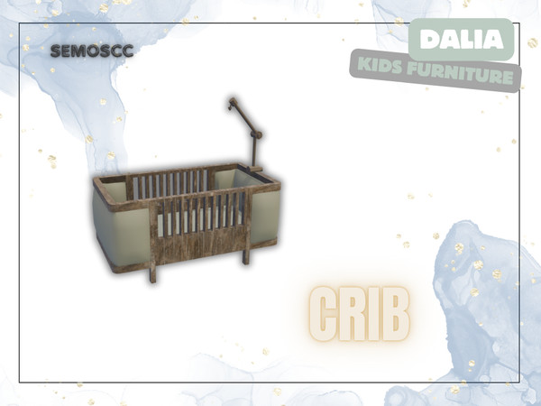 Sims 4 — [SCC] Dalia Crib by semoscc — Modern Kids furniture +4 different Color swatches -Dresser