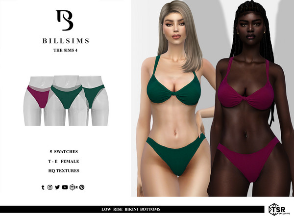 Sims 4 — Low Rise Bikini Bottoms by Bill_Sims — These bikini bottoms feature a low rise design and subtle ruched