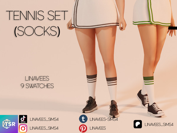Sims 4 — VERONICA - TENNIS SET (SOCKS) by linavees — New Mesh