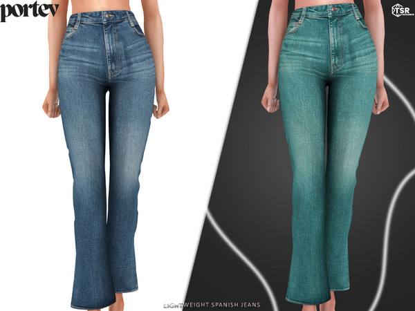 Sims 4 — Lightweight Spanish Jeans by portev — new Mesh 5 colors