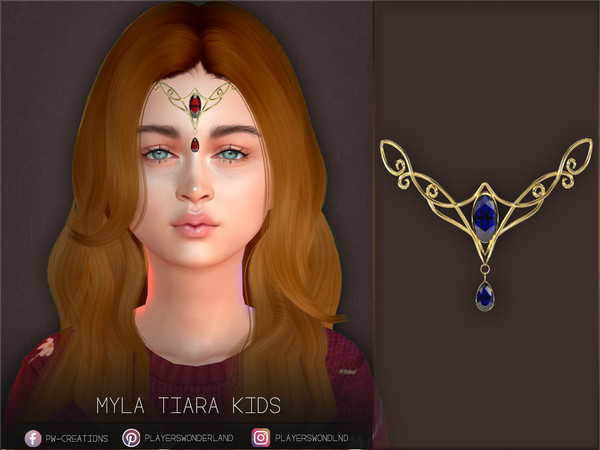 Sims 4 — Myla Tiara Kids by PlayersWonderland — Kids version of my Myla tiara. - 15 Swatches