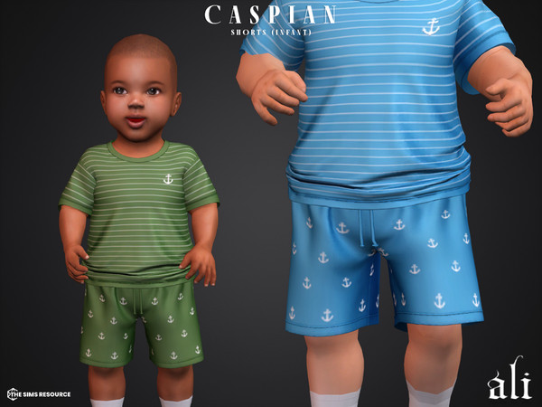 Sims 4 — CASPIAN shorts (infant) by ali1 — Anchor Patterned Shorts