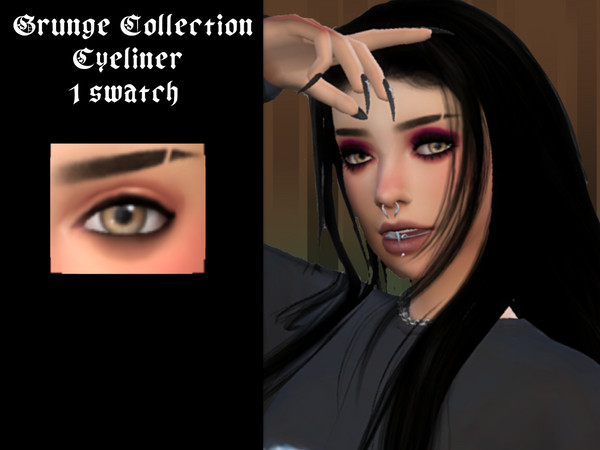 Sims 4 — GrungeCollectionBlush.package by _alttrait_ — Grunge makeup collection including 5 swatches of eyeshadow, 1