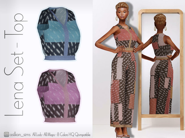 Sims 4 — Lena Set Top - ACN 660 by Asilkan — - 8 Colors