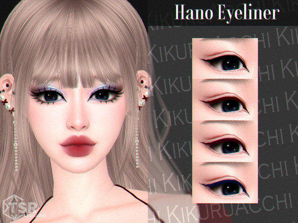 Sims 4 — Hano Eyeliner by Kikuruacchi — - It is suitable for Female and Male. ( Teen to Elder ) - 4 swatches - HQ