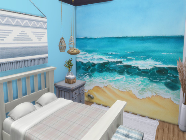 Sims 4 — Vacation Vibes - Waves Mural LLS by lavilikesims — A 4 part mural with crashing waves on a beach, perfect for