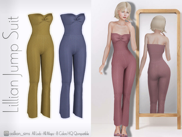 Sims 4 — Lillian Jump Suit - ACN 662 by Asilkan — - 8 Colors