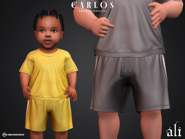 Sims 4 — CARLOS shorts (infant) by ali1 — Shorts with White Stripe