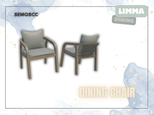 Sims 4 — [SCC] Limma Dining Chair by semoscc — Dining set of a long table, medium table, chair, rug and deco pot